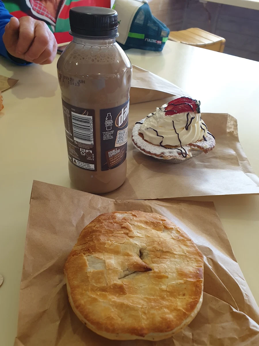 Meat Pie Apple Pie and Cream and Iced Coffee, The Braidwood Bakery