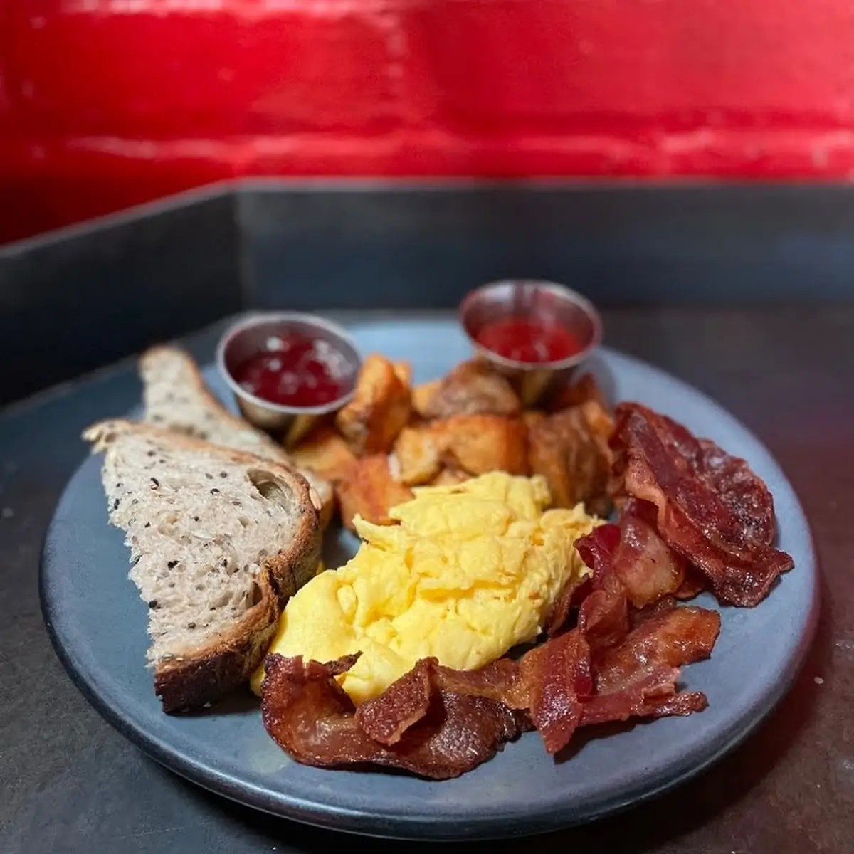 American Breakfast with Scrambled Eggs