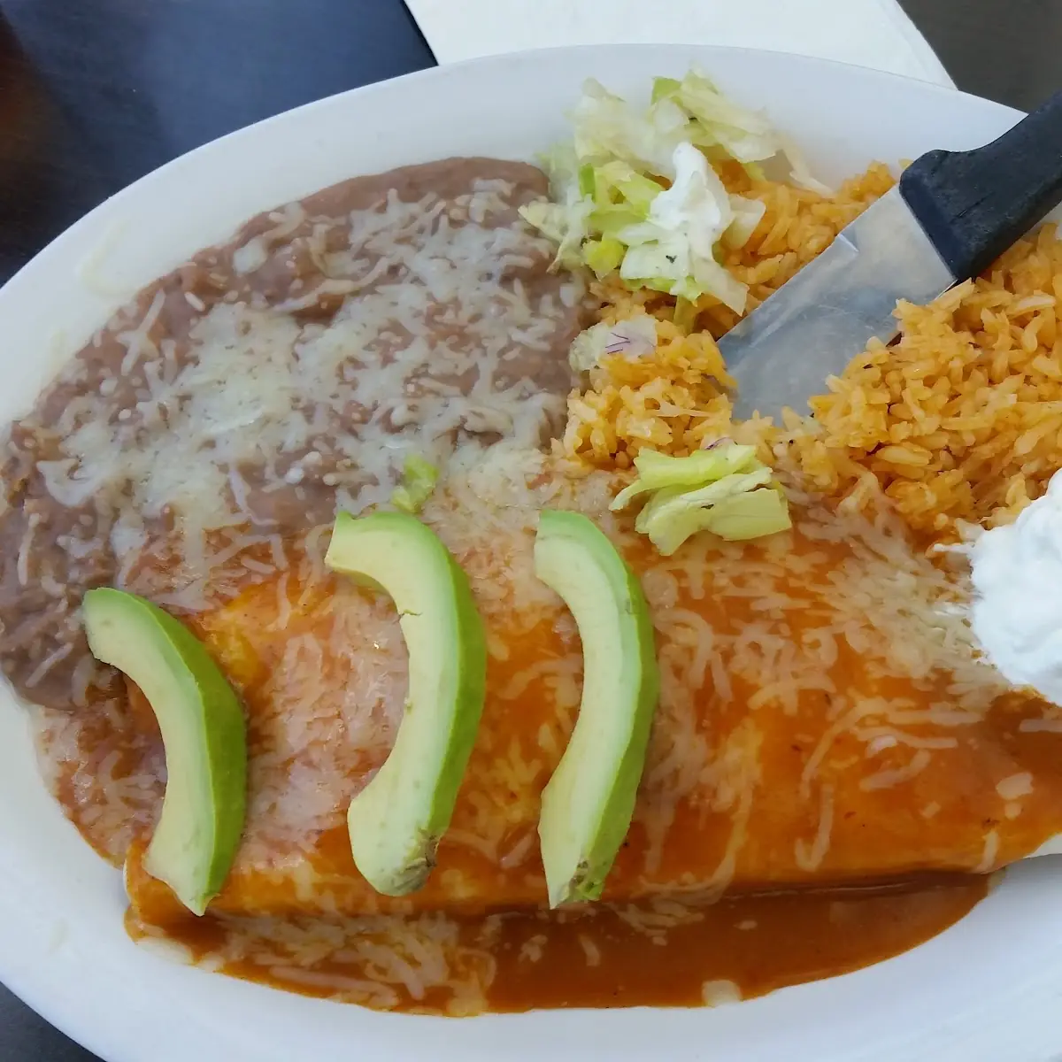 Wet Burrito Supreme with Red Sauce
