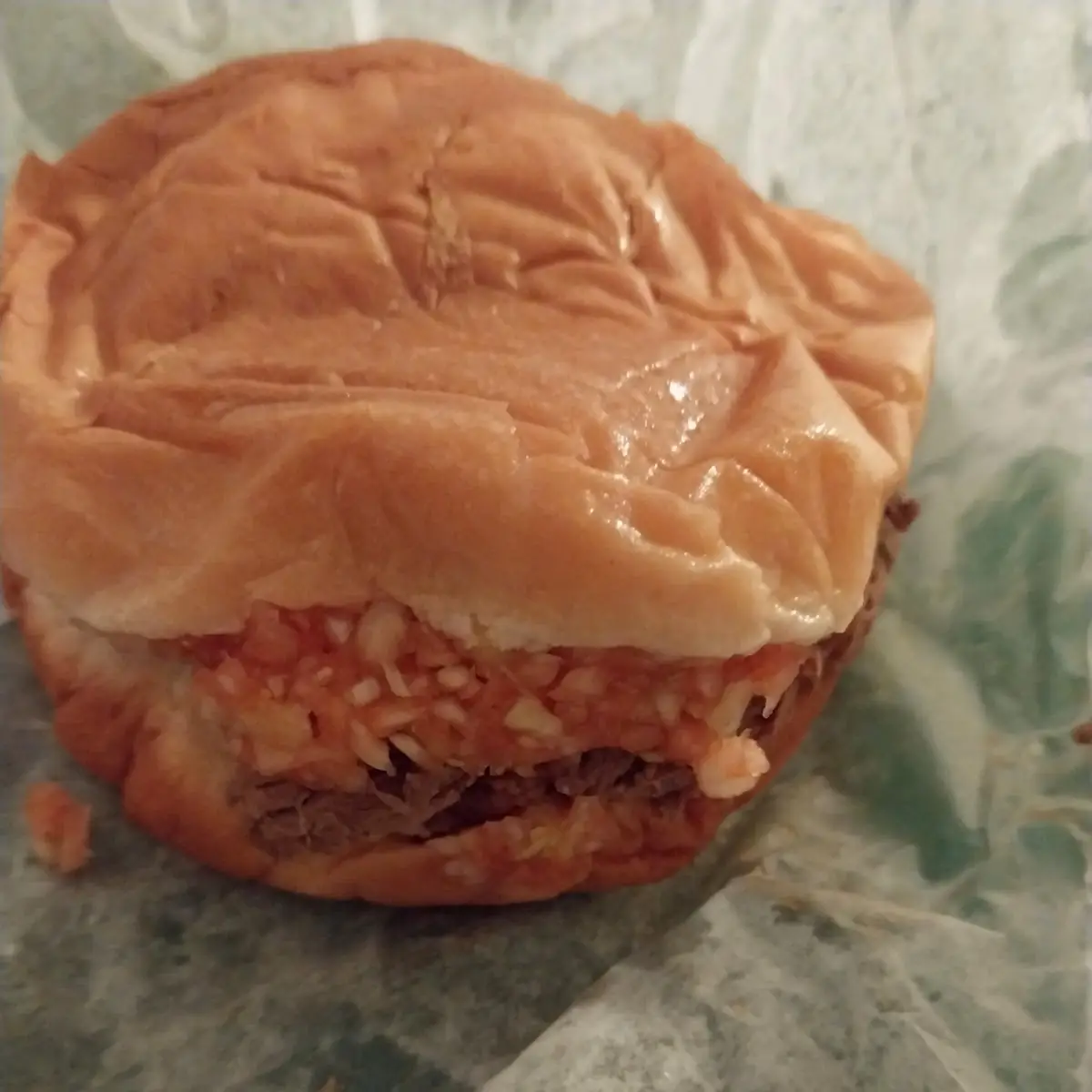 Beef and Slaw on Sandwich