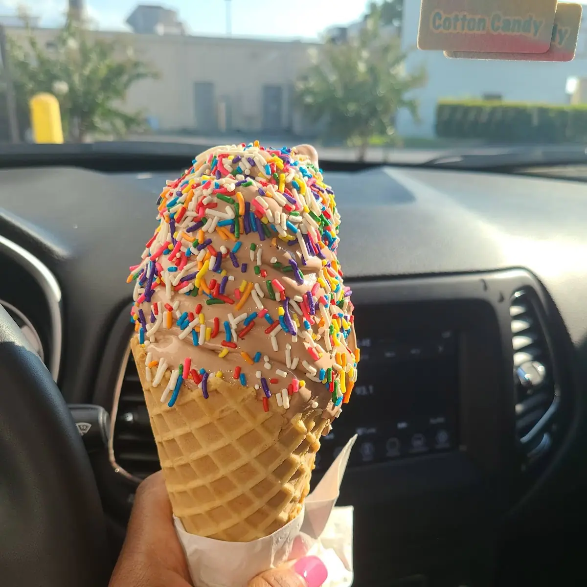 Chocolate Waffle Cone with Rainbow Sprinkles