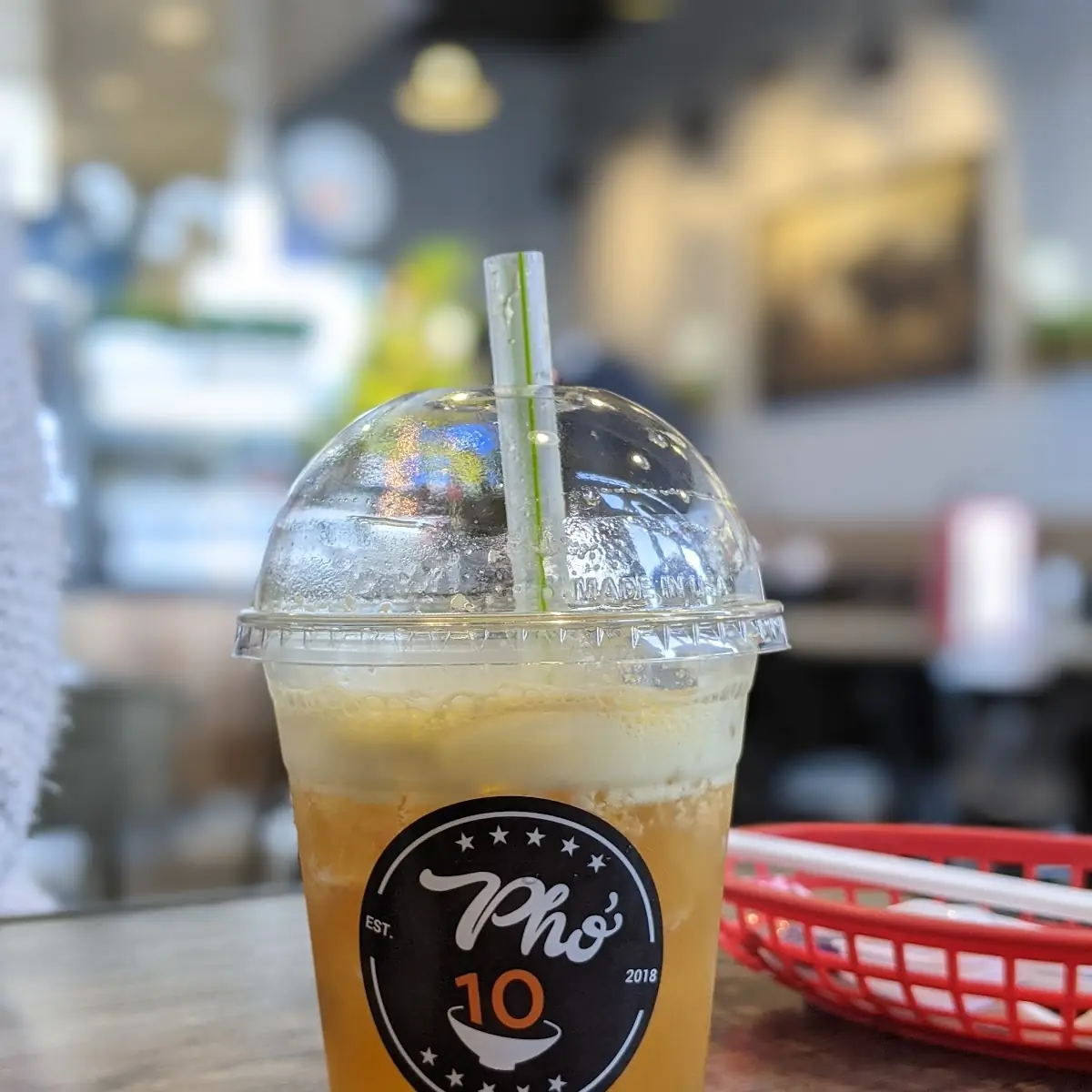 Mango Tea with Boba