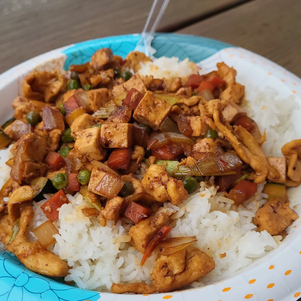 Kung Pao Chicken with White Rice
