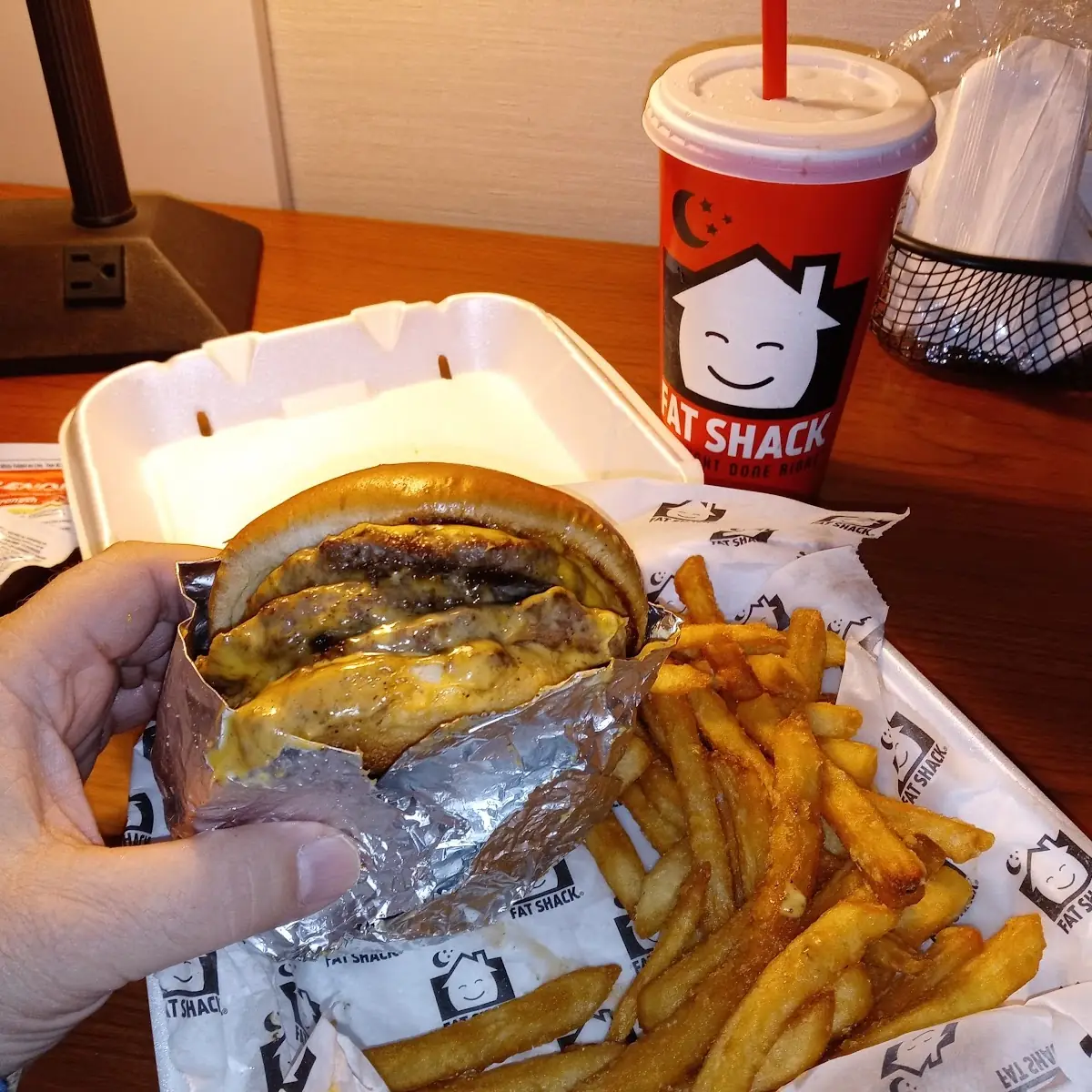 Triple Cheeseburger and Fries