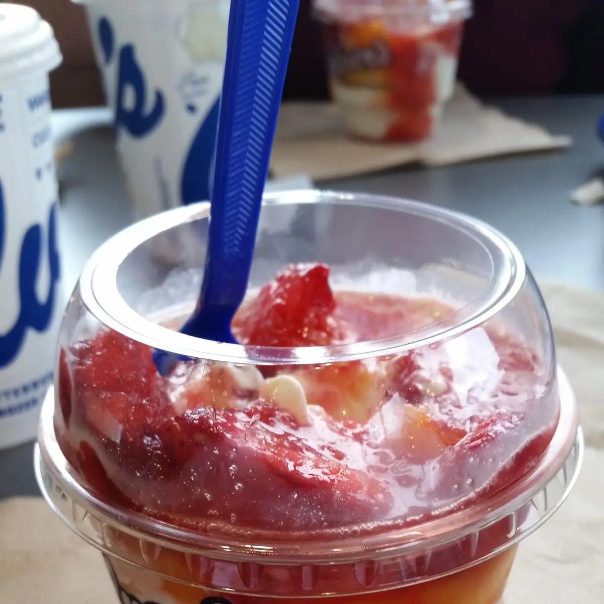Vanilla Custard with Strawberries and Peaches
