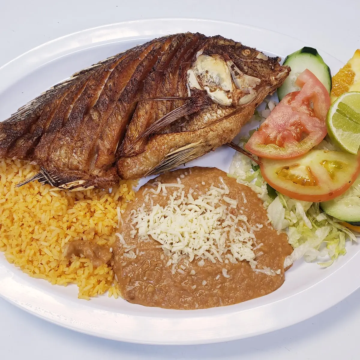 Mojarra Frita Whole Fried Fish Tilapia Plate