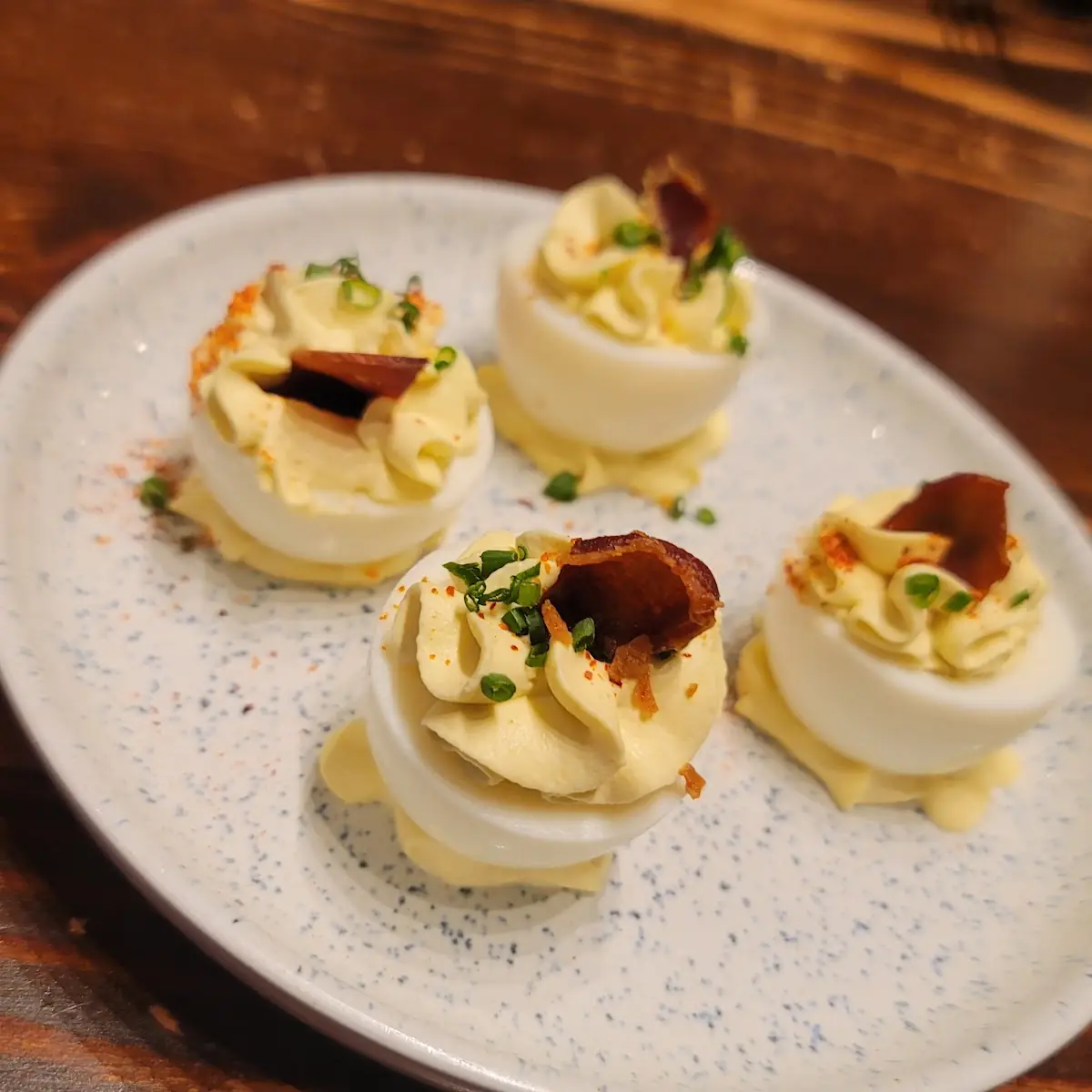 Deviled Eggs 4 Whipped Crème Fraîche Fried Country Ham