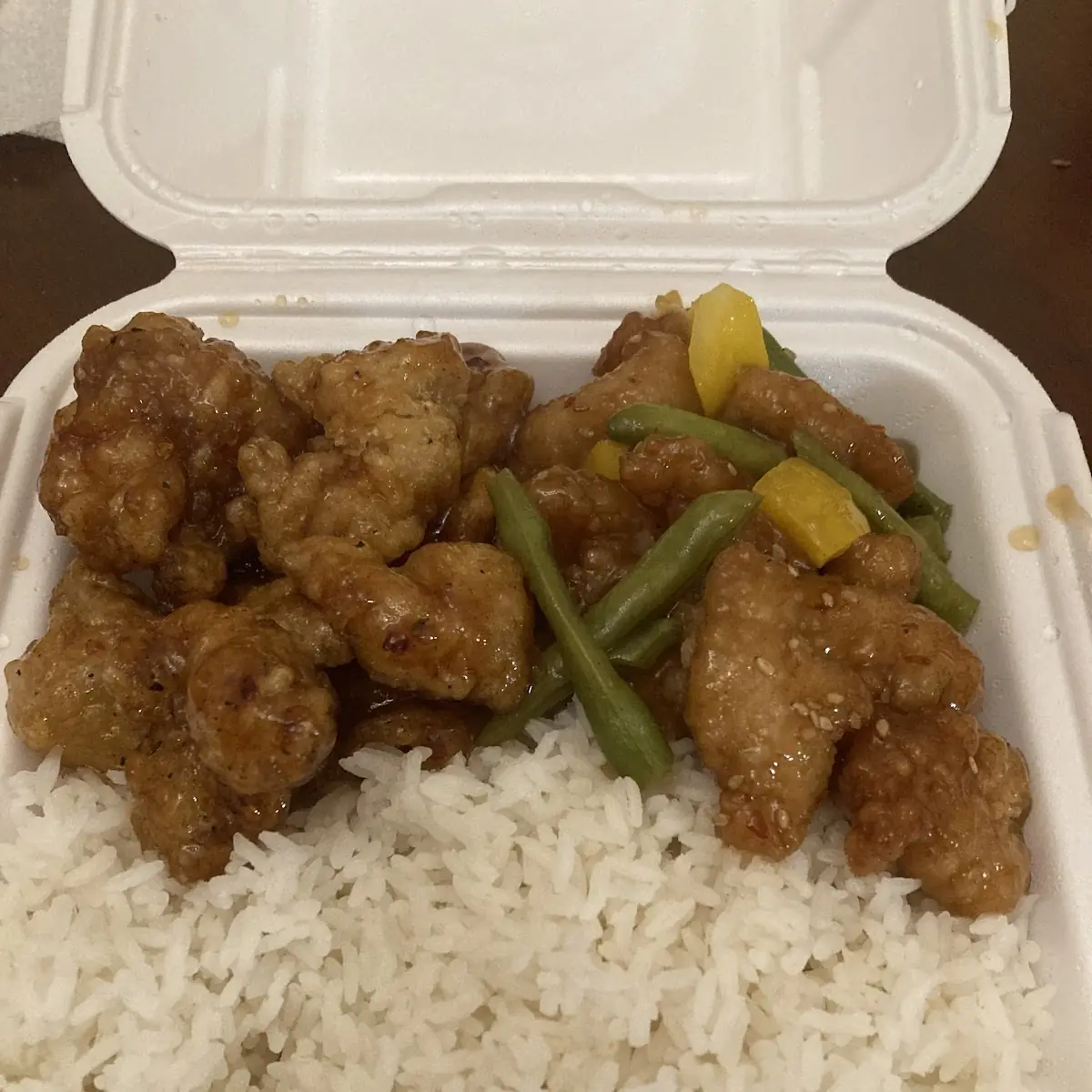 Sesame Chicken with Steamed White Rice