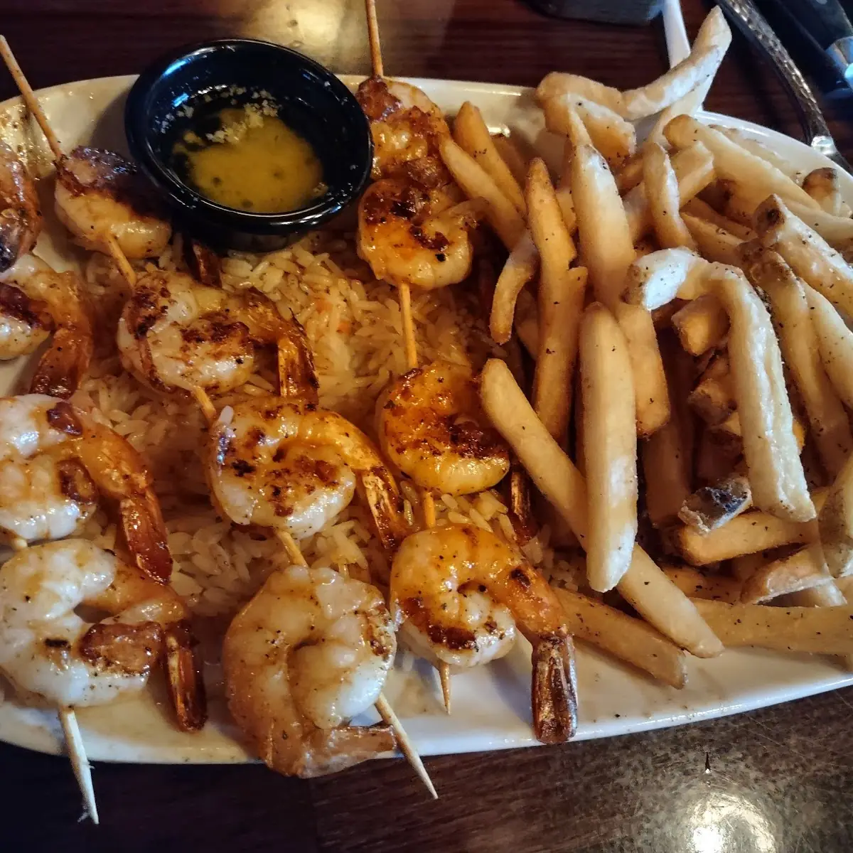 Grilled Shrimp and Fries