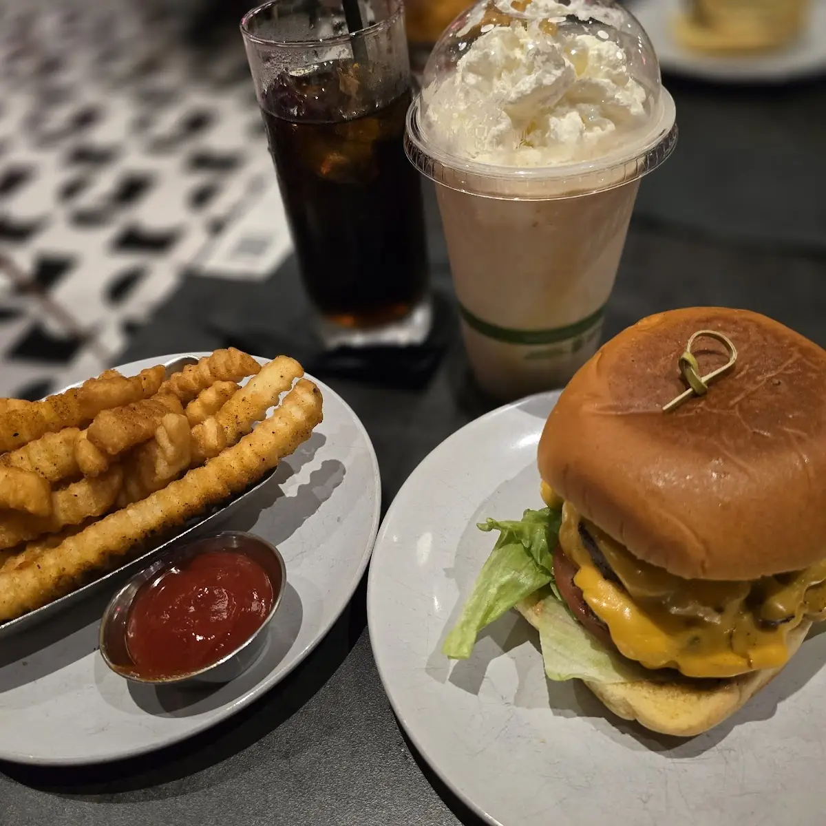 Double Cheeseburger Combo with Cookie Milk Shake