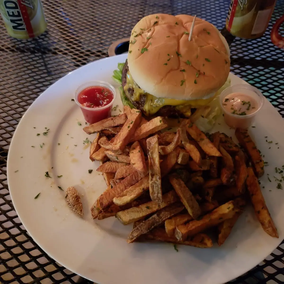 Hamburger with French Fries