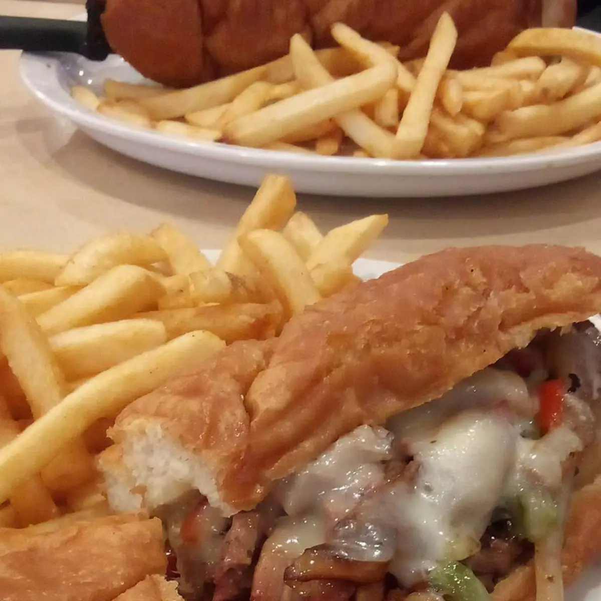 Brisket Philly Cheese Steak Sandwich