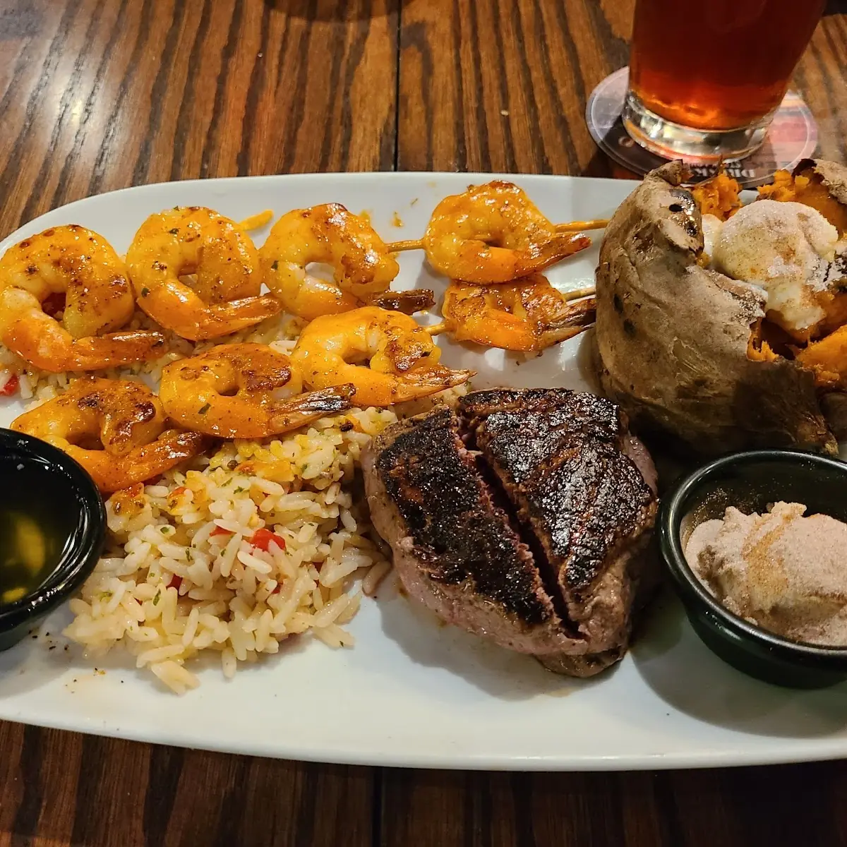 Petite Sirloin & 8 Grilled Shrimp Combo