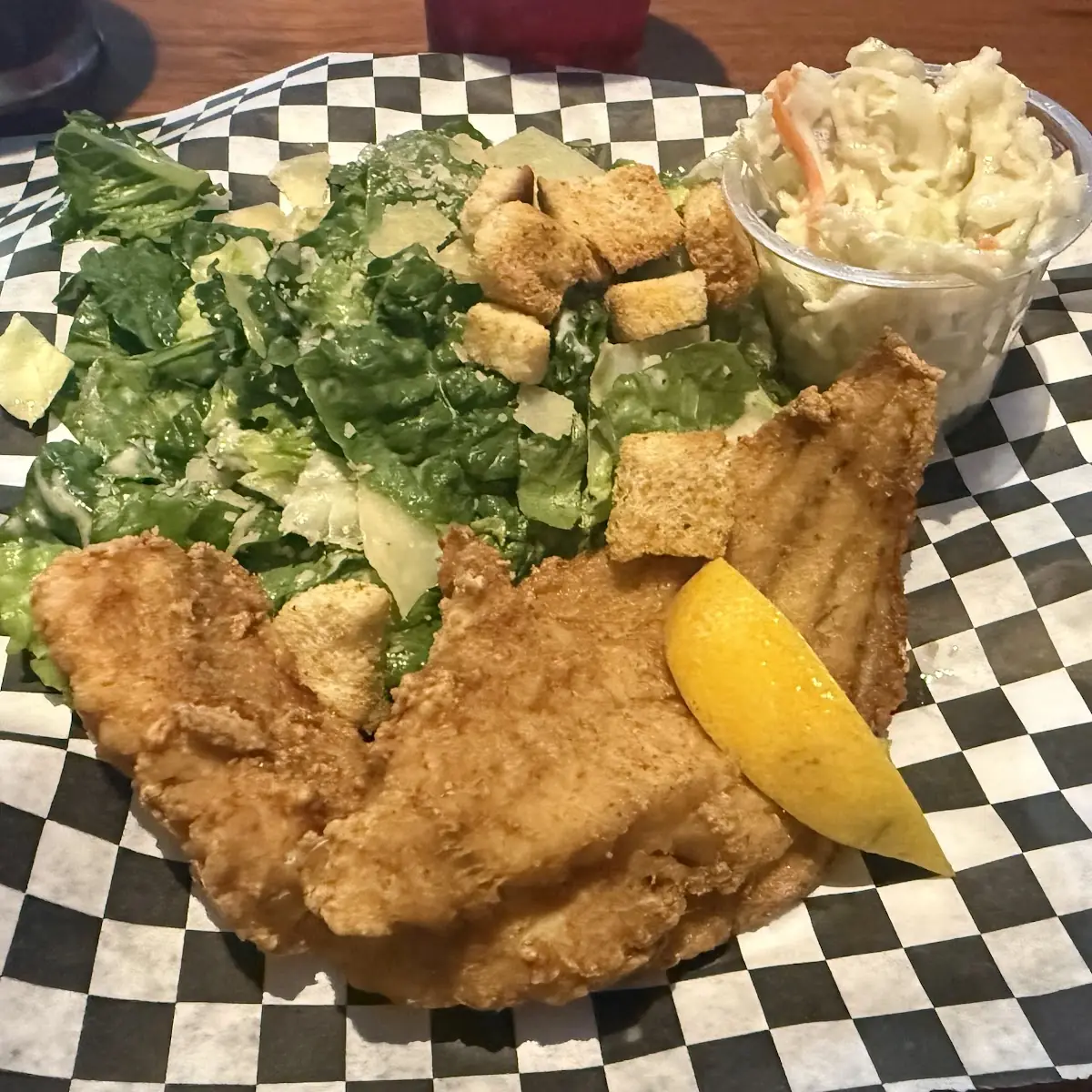 Fish & Chips with Caesar Salad