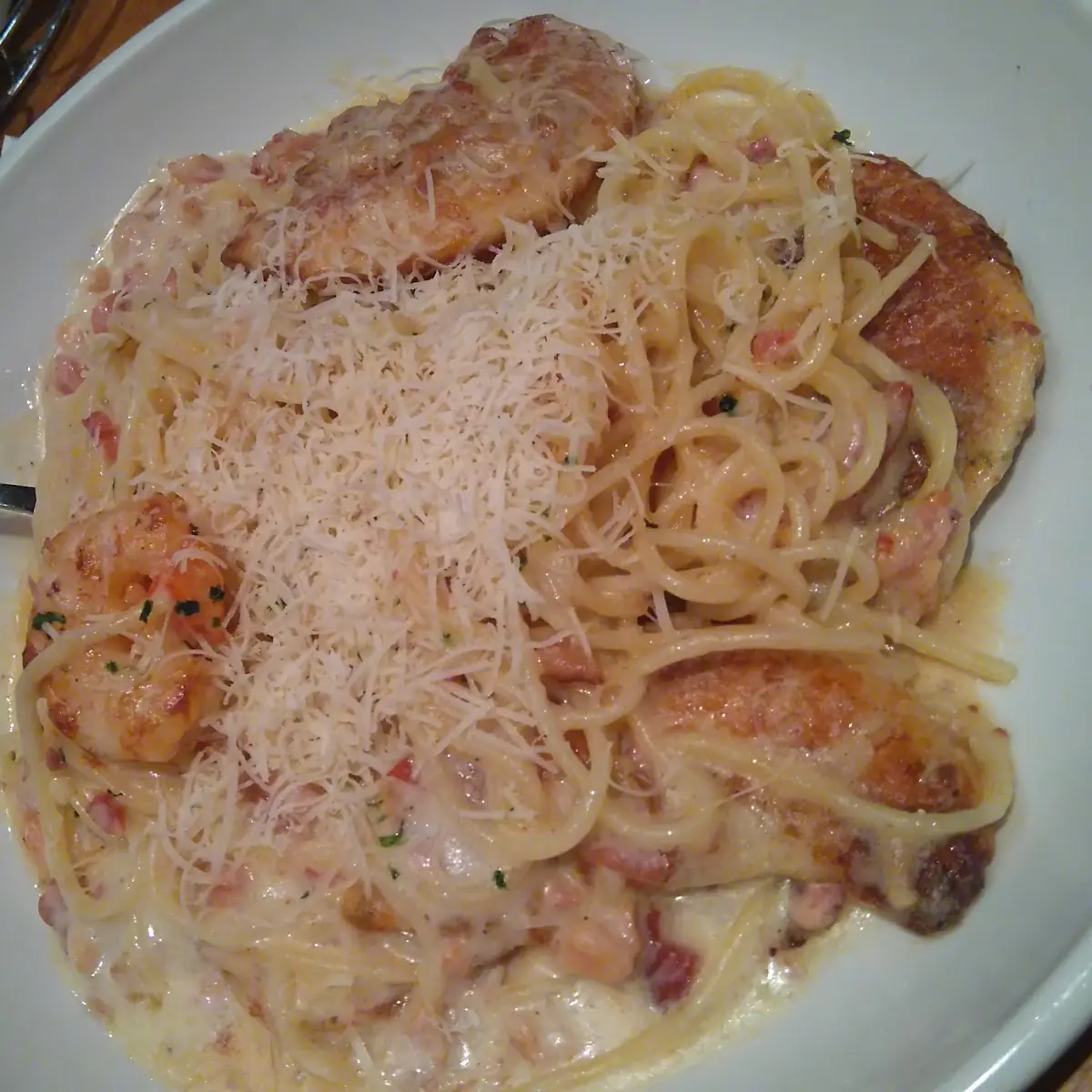 Chicken & Shrimp Carbonara