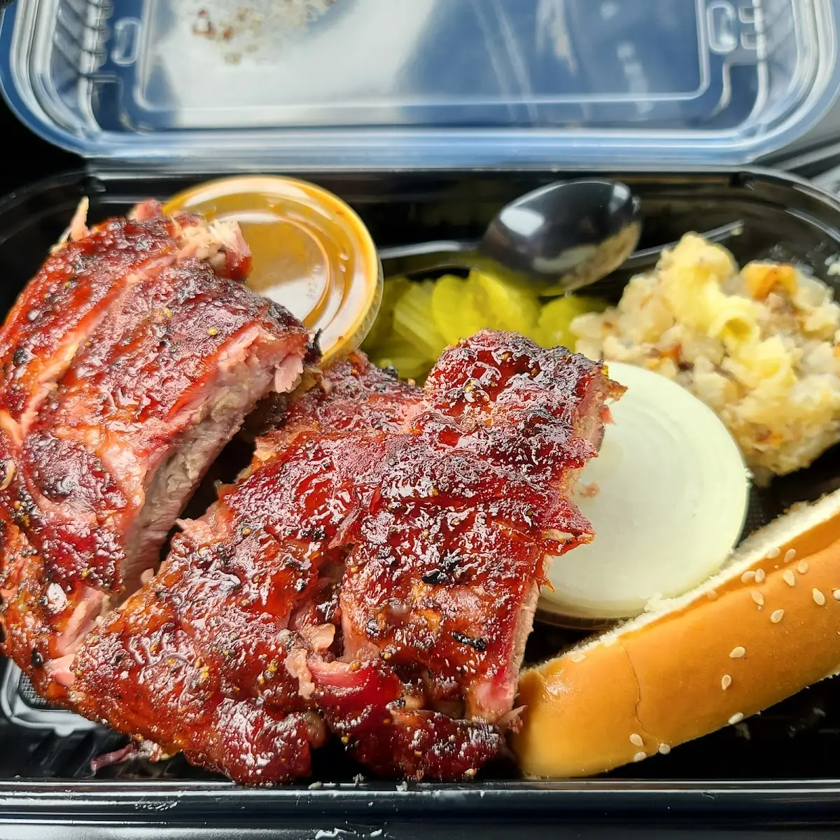 Medium Rib Plate w Potato Casserole & Baked Beans