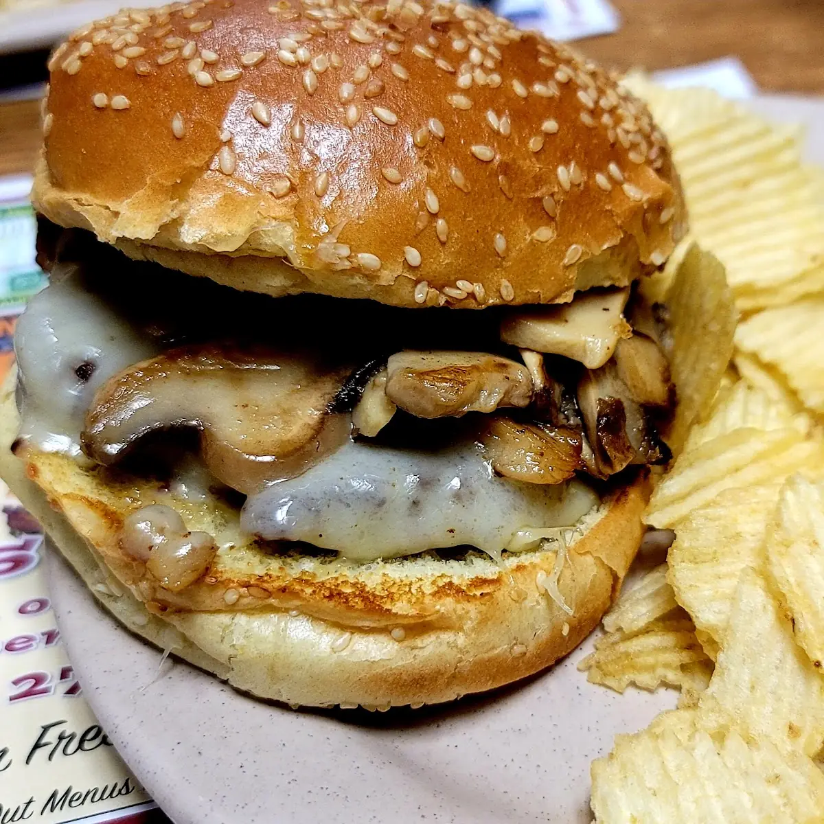 Mushroom Swiss Burger