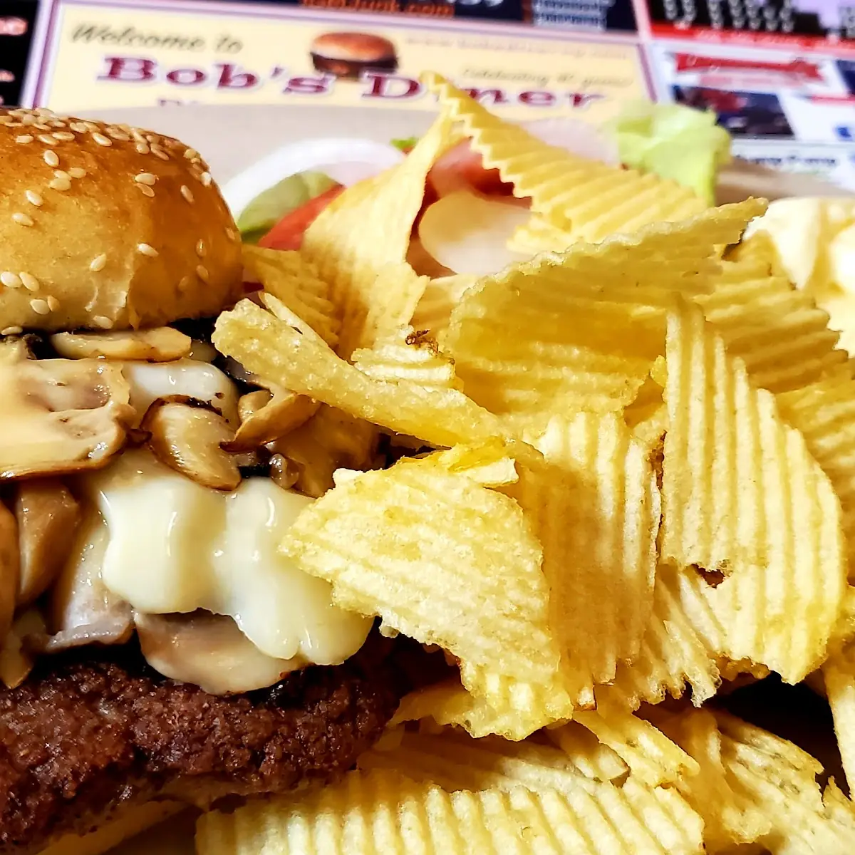 Swiss and Mushroom Burger