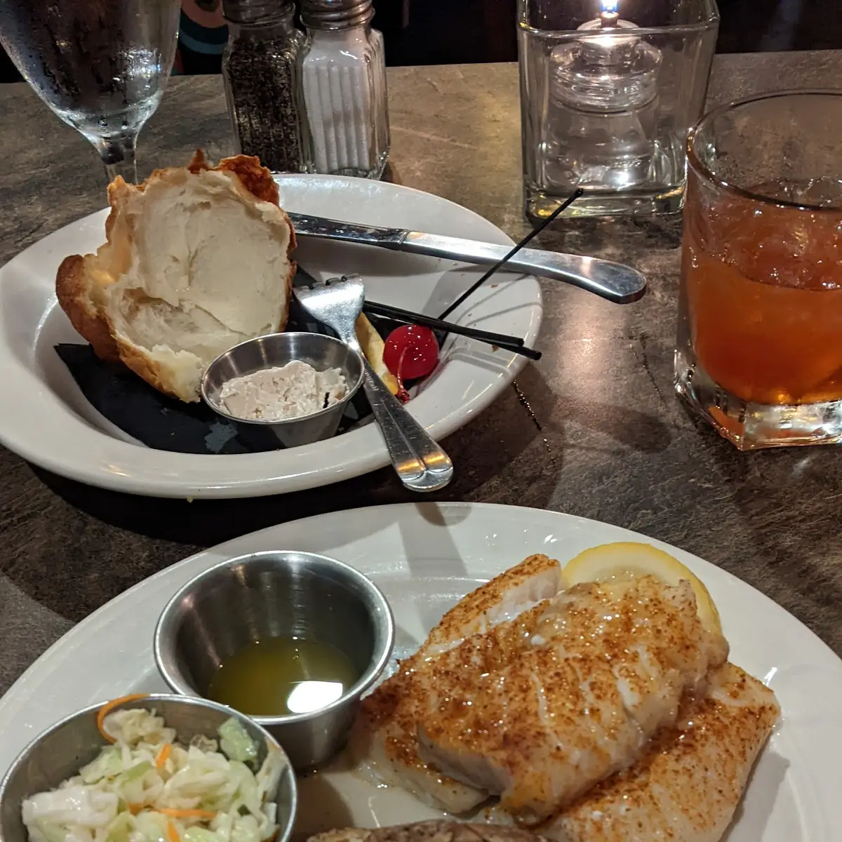 Broiled Cod with Baked Potato