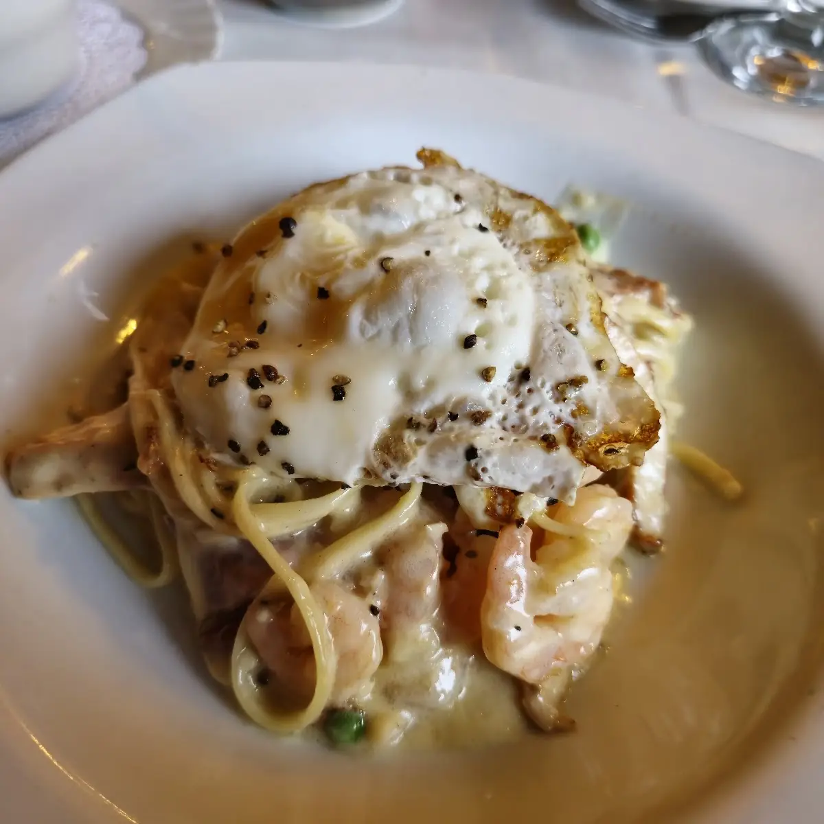Chicken & Shrimp Carbonara Olo