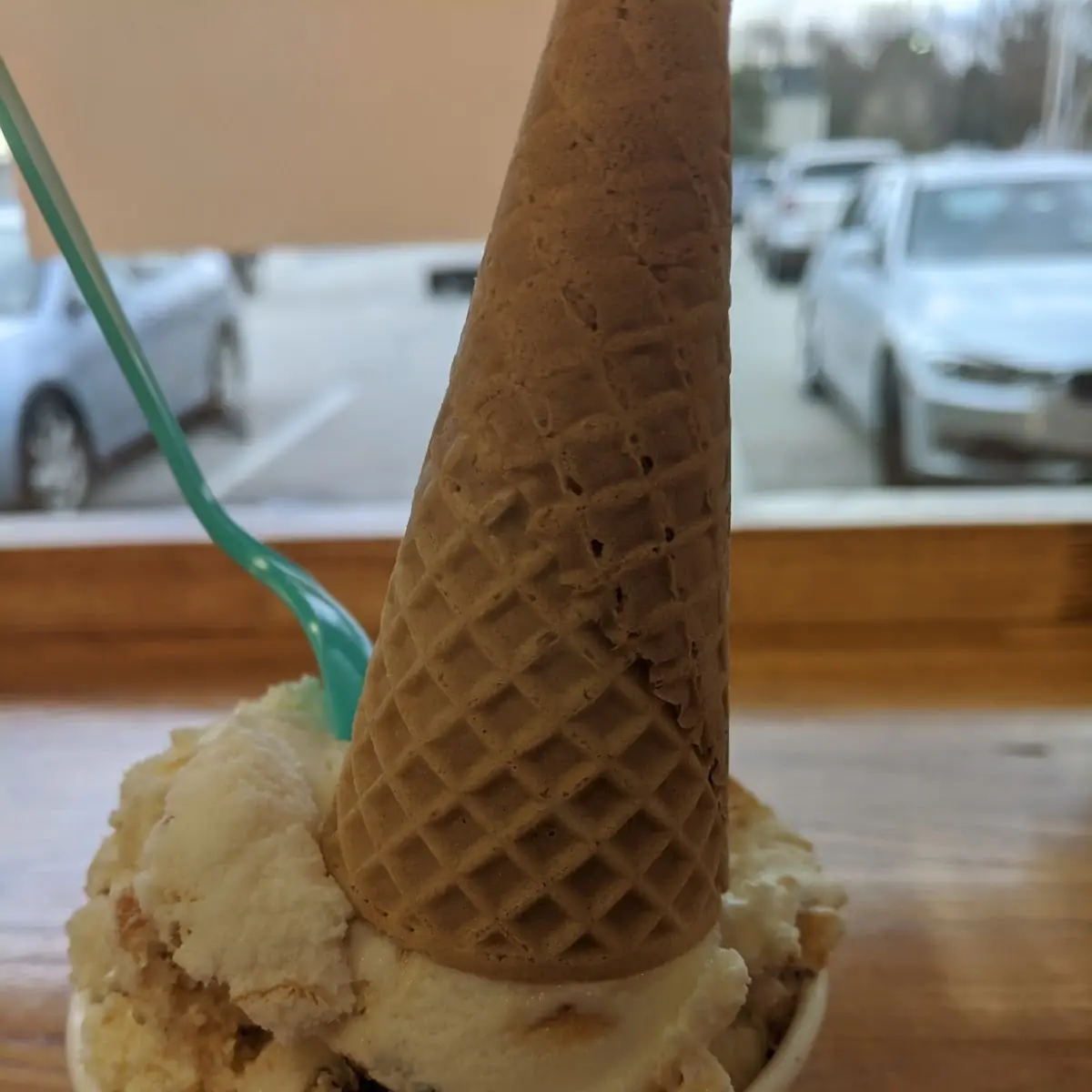 Salted Caramel Brownie with Sugar Cone
