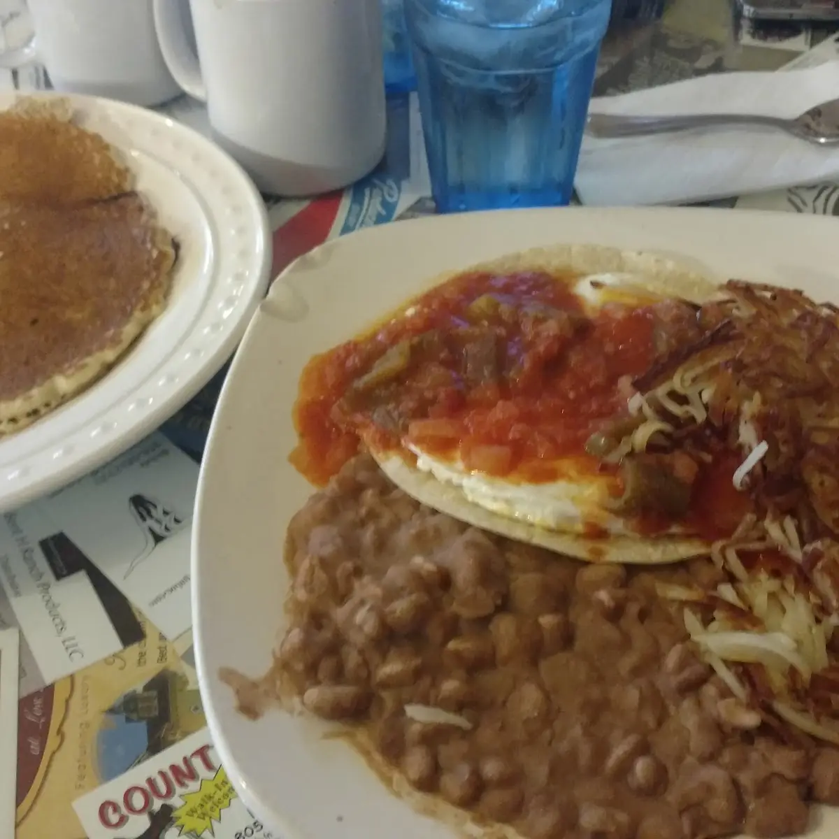 Huevos Rancheros and Pancake