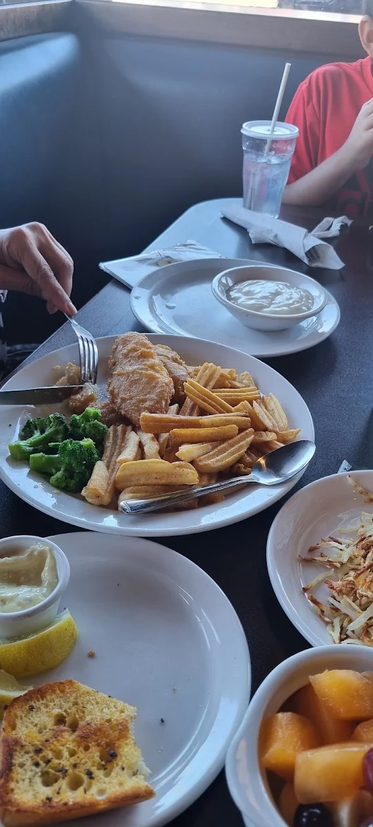 Fish and Chips, Denny's Restaurant Crossroads