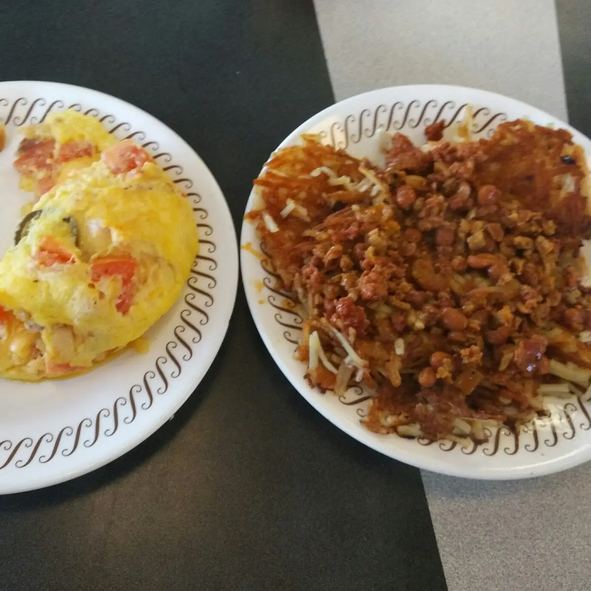 Fiesta Omelet and Hash Browns with Chili