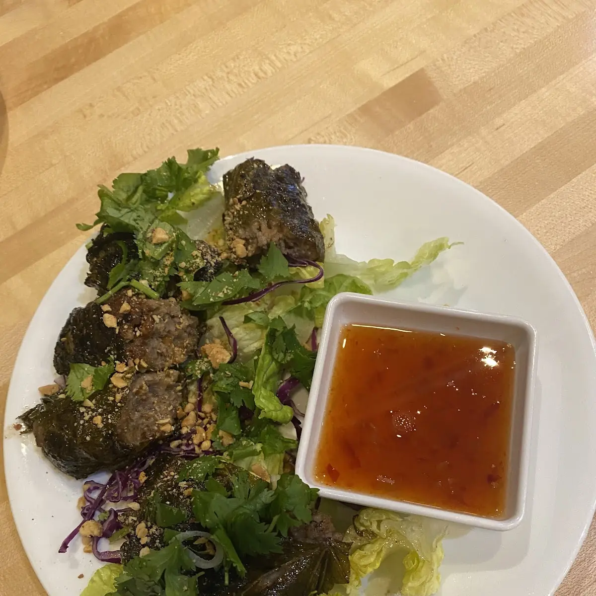 Grilled Beef in Grape Leaves
