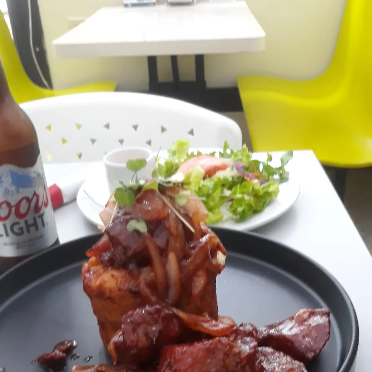 Mofongo Carne Frita Salsa De Guayaba