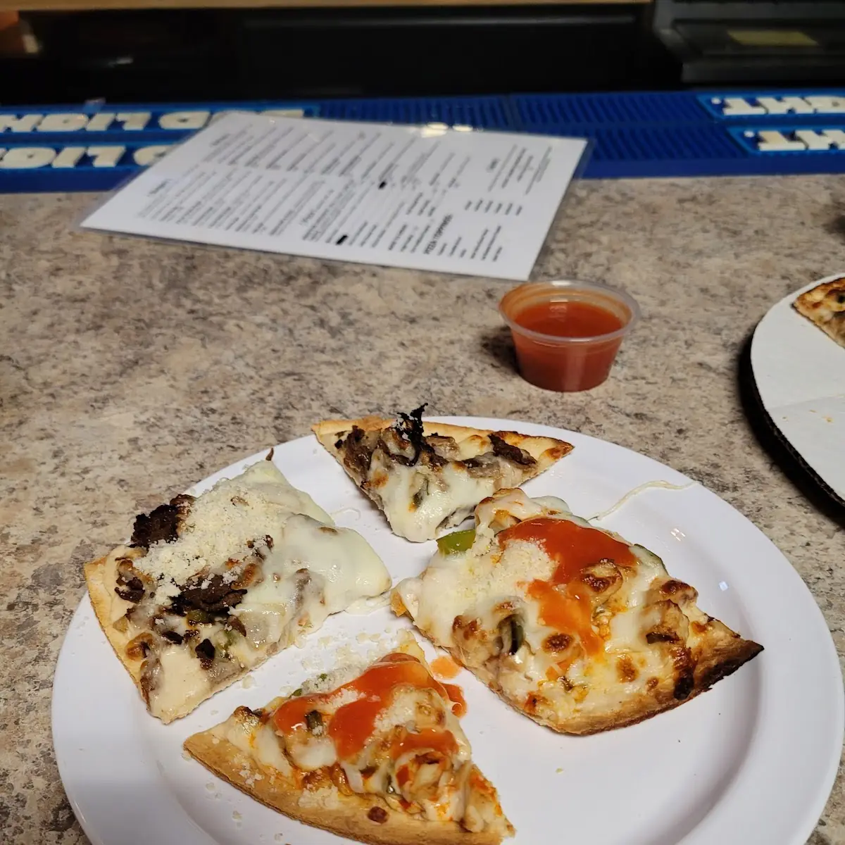 Philly Steak & Cheese Buffalo Chicken Pizza