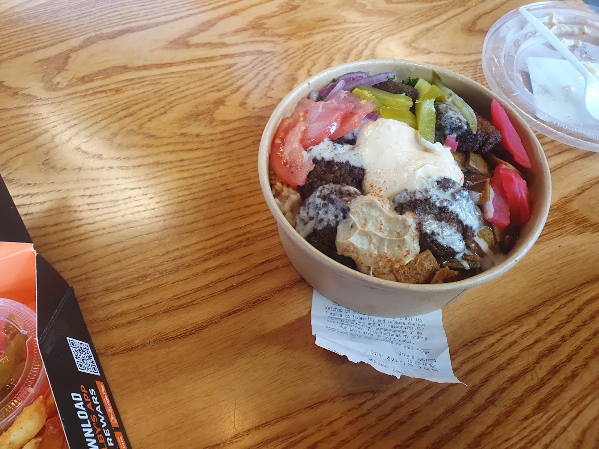 Falafel Bowl, Shelby's Legendary Shawarma