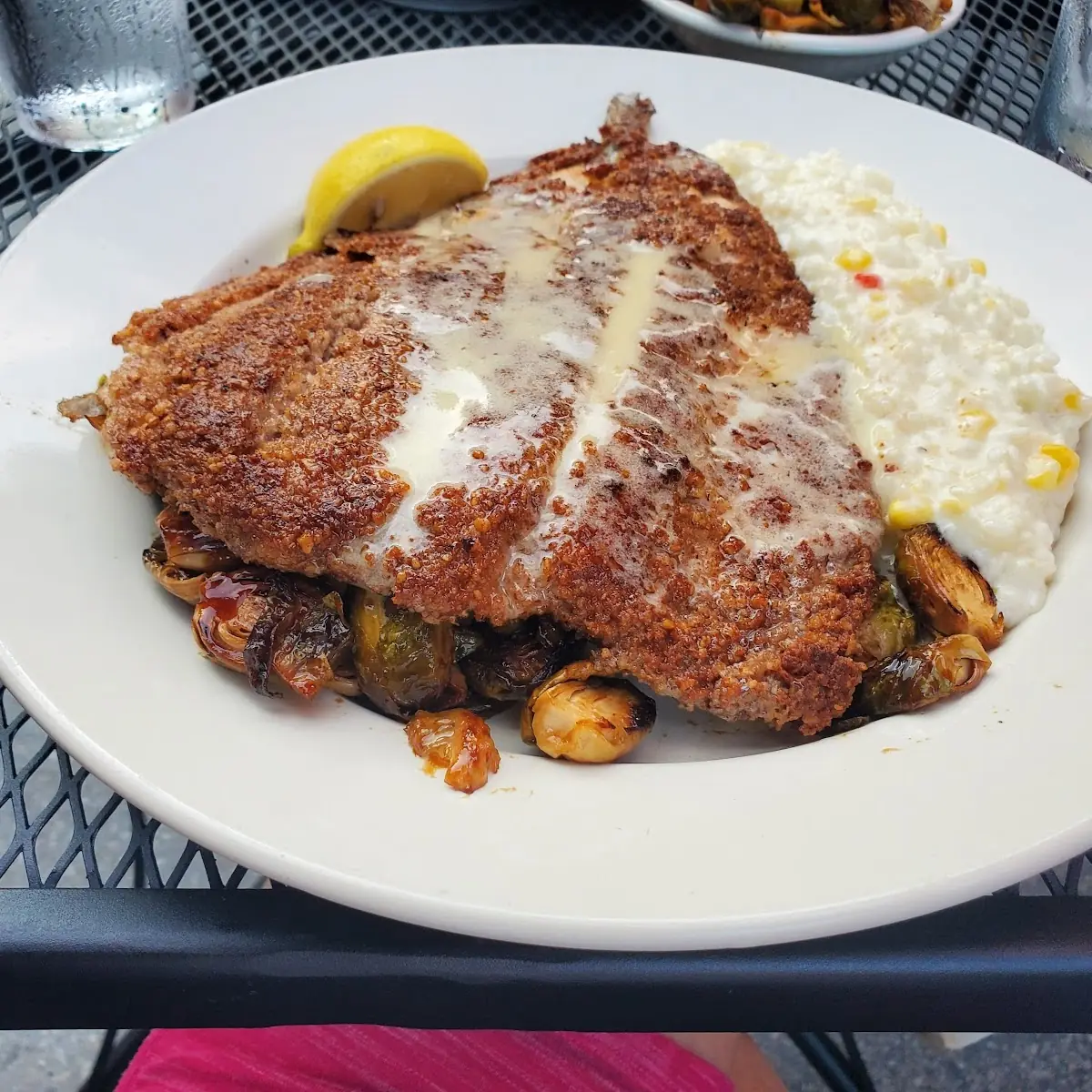Herb Crusted Trout with Corn Risotto
