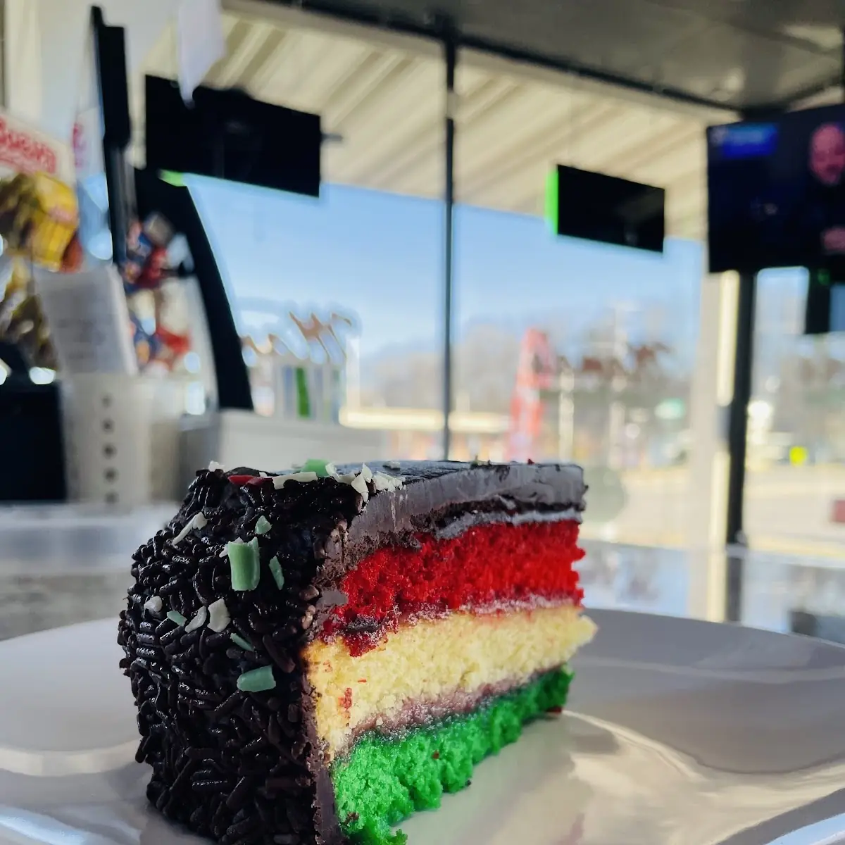 Rainbow Cake Slice