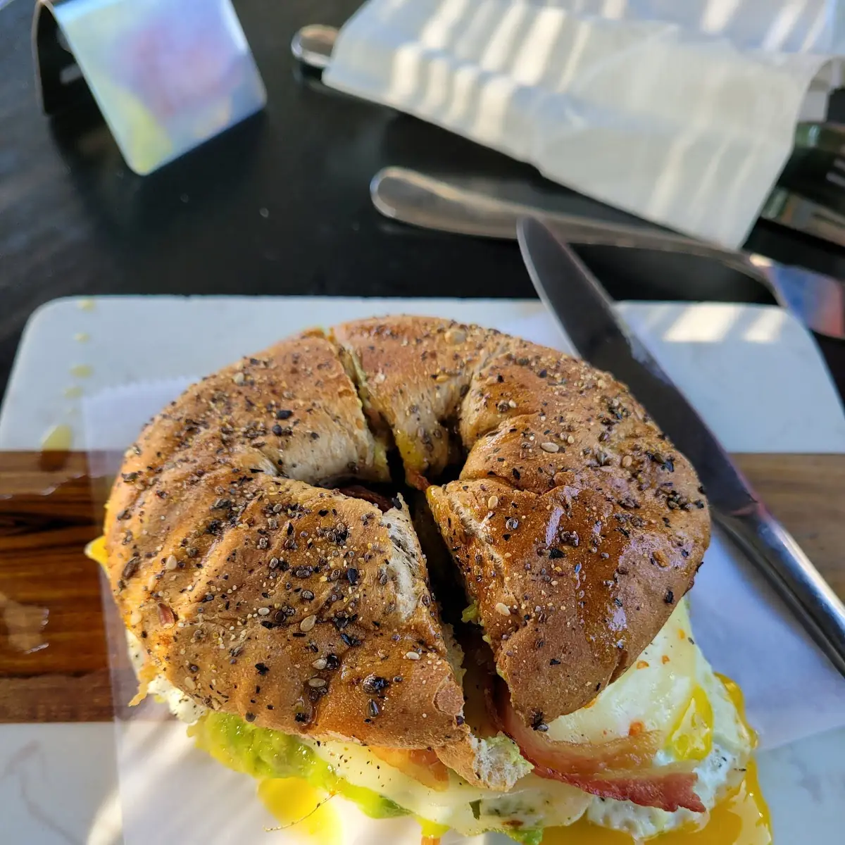 Loaded Egg-In-A-Hole Breakfast Sandwich