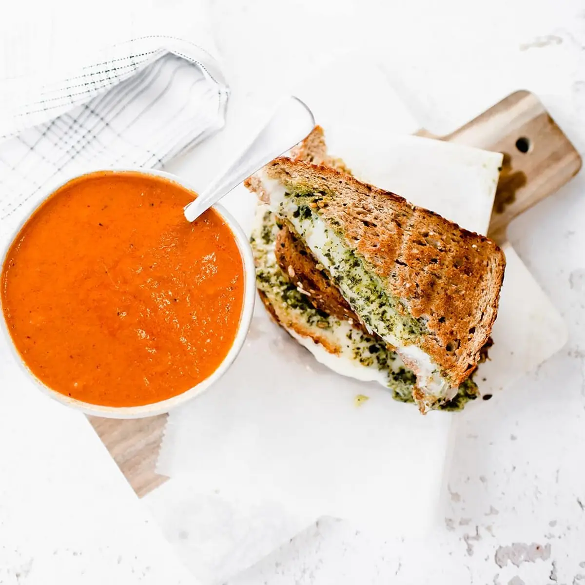 Roasted Red Pepper Tomato Soup & Grilled Cheese