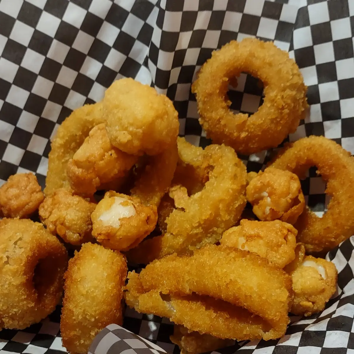 Scallops and Onion Rings