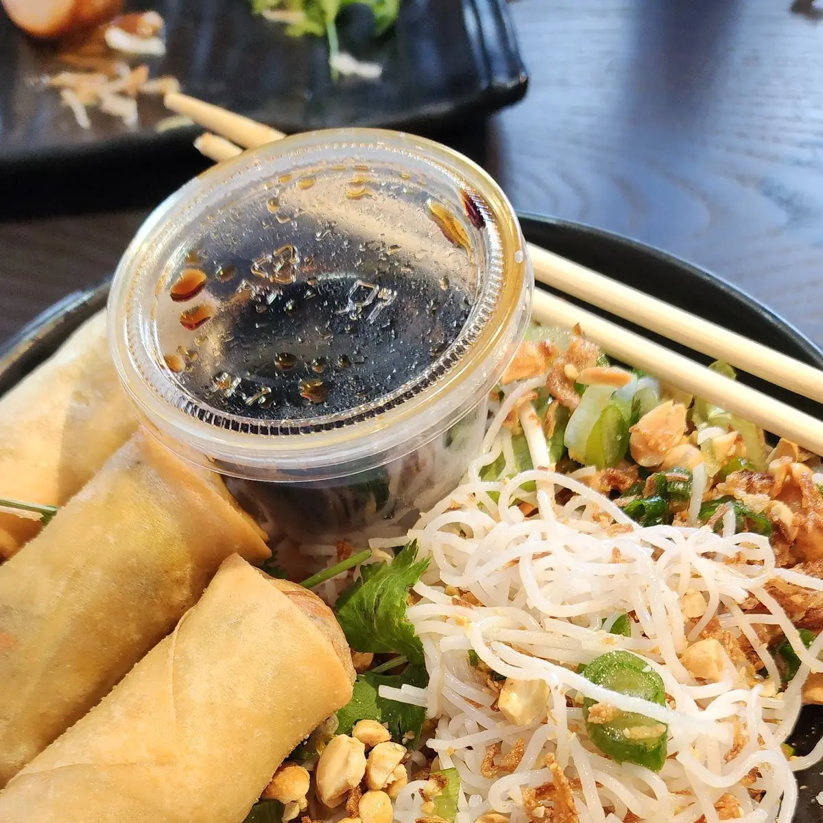 Vermicelli Salad with Vegan Egg Roll