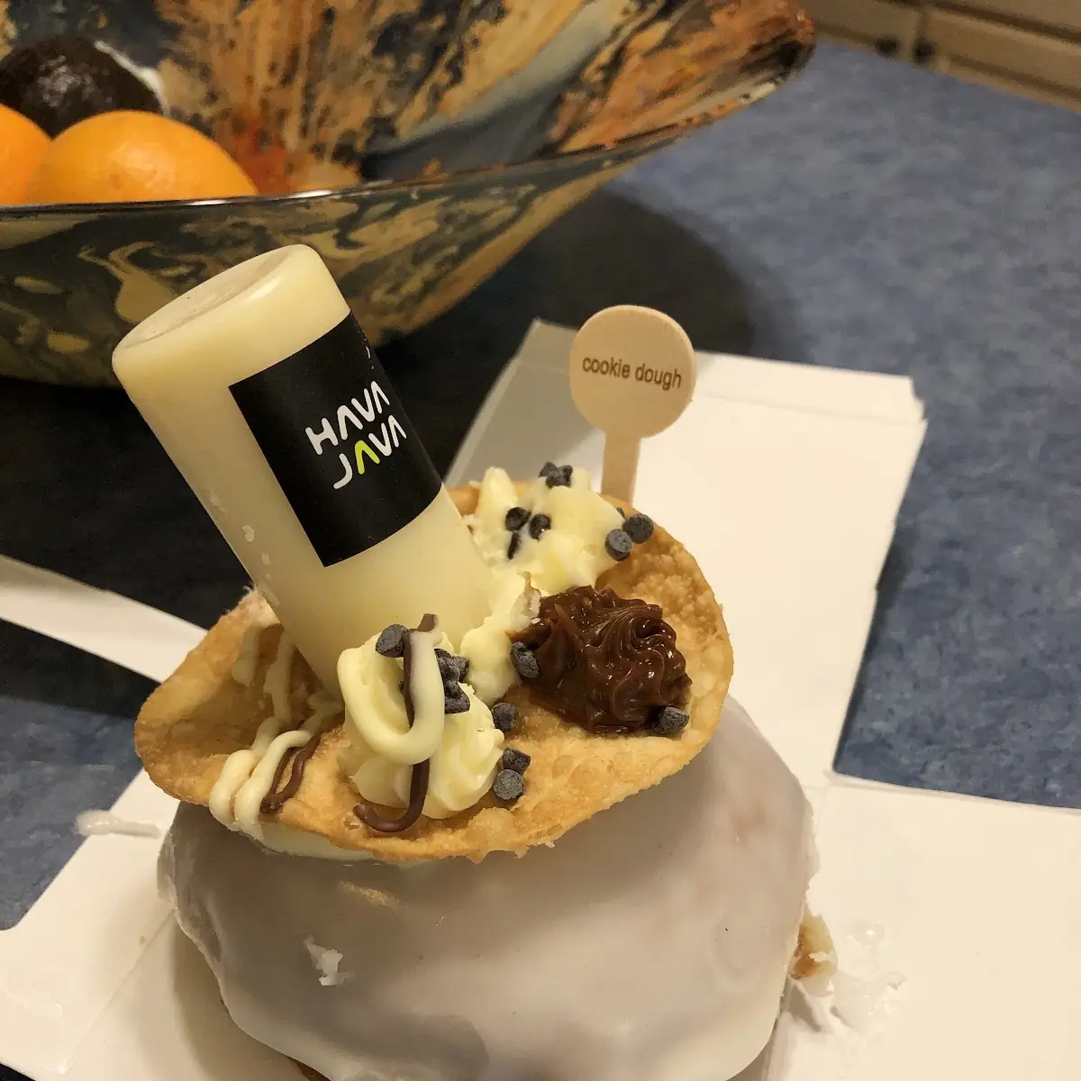 Chanukah Cookie Dough Donut