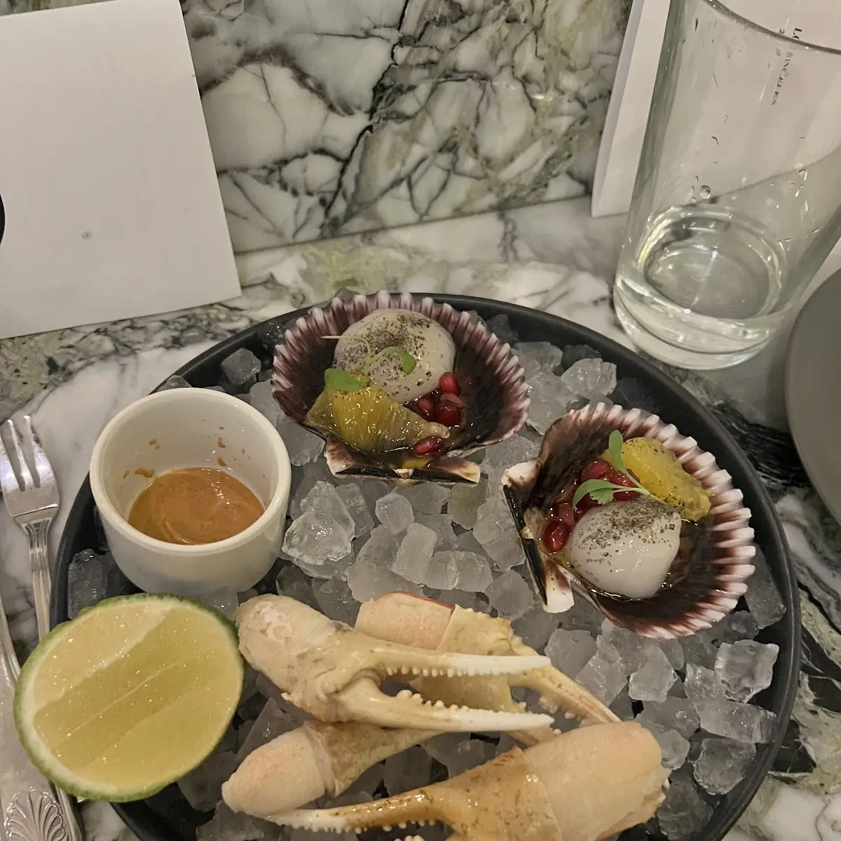 Snow Crab Claws and Scallops