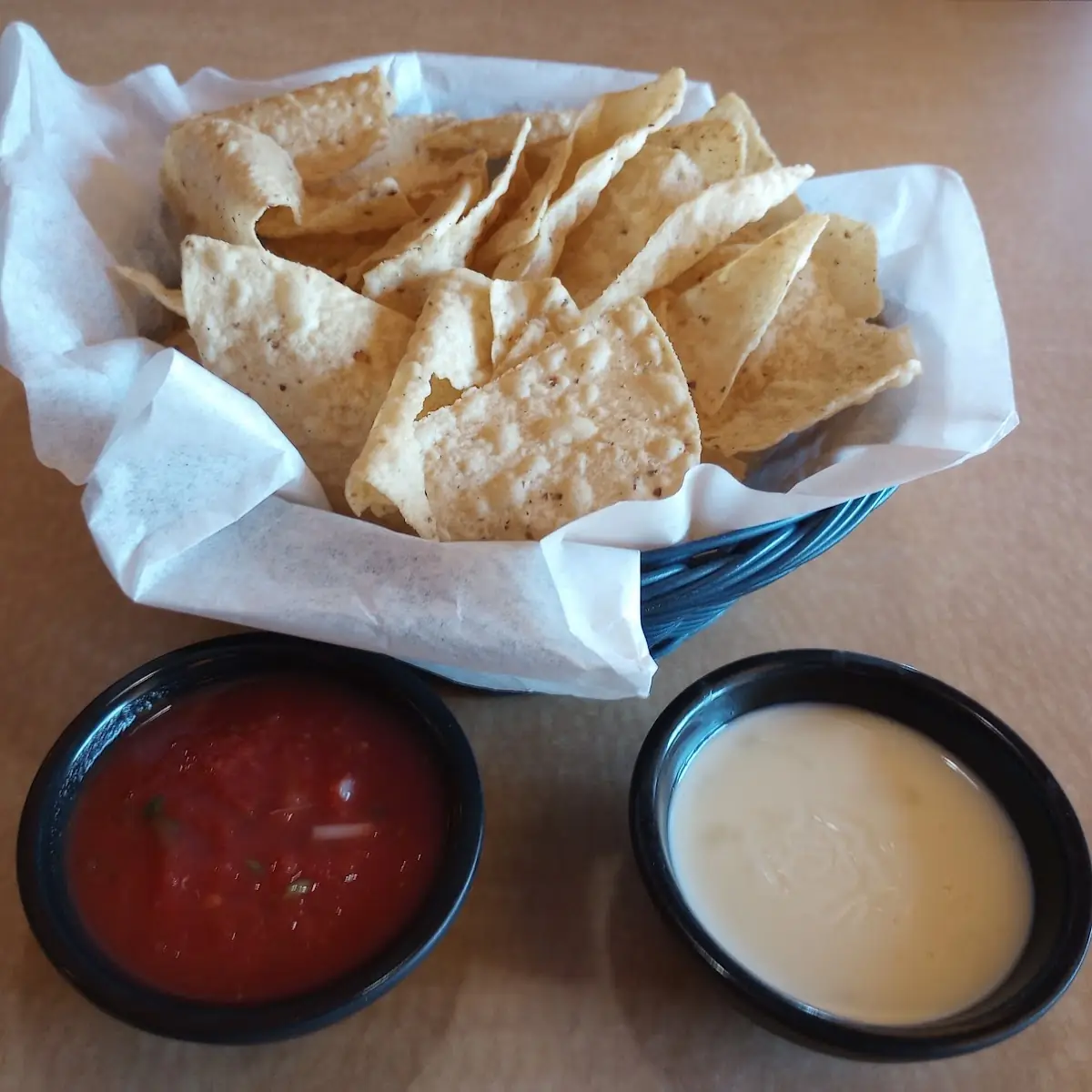 Chips and Salsa and Cheese Dip