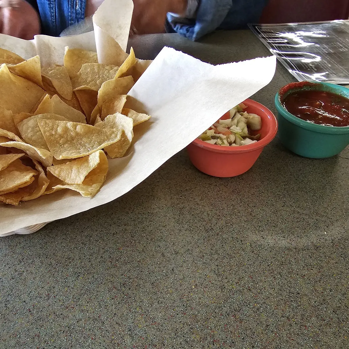 Chips Salsa and Cabbage