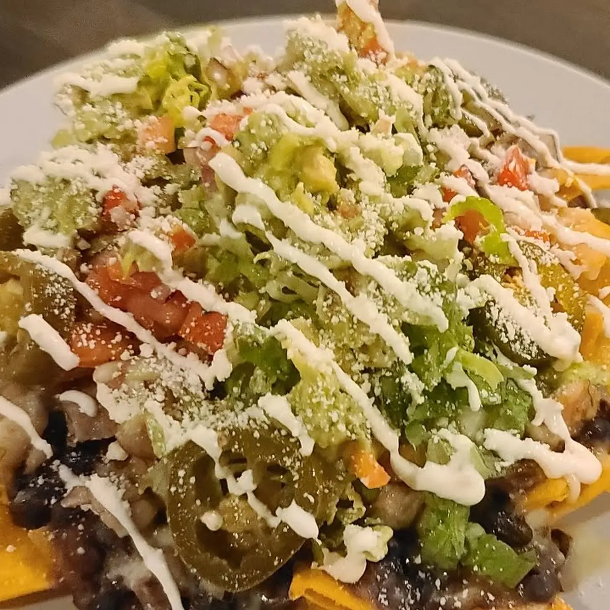 Chicken Nachos with Salsa and Guacamole