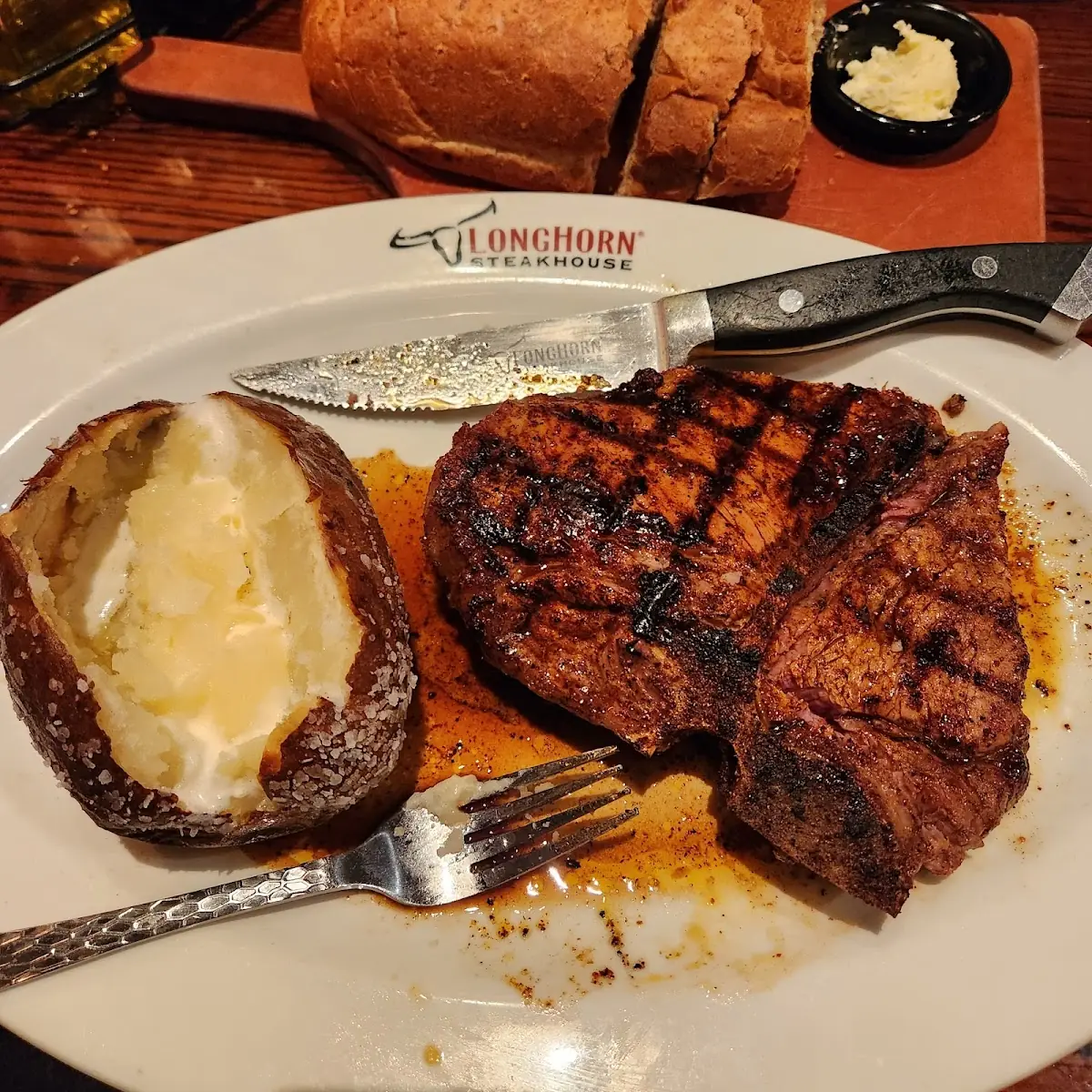 Outlaw Ribeye Steak Shrimp and Mashed Potatoes