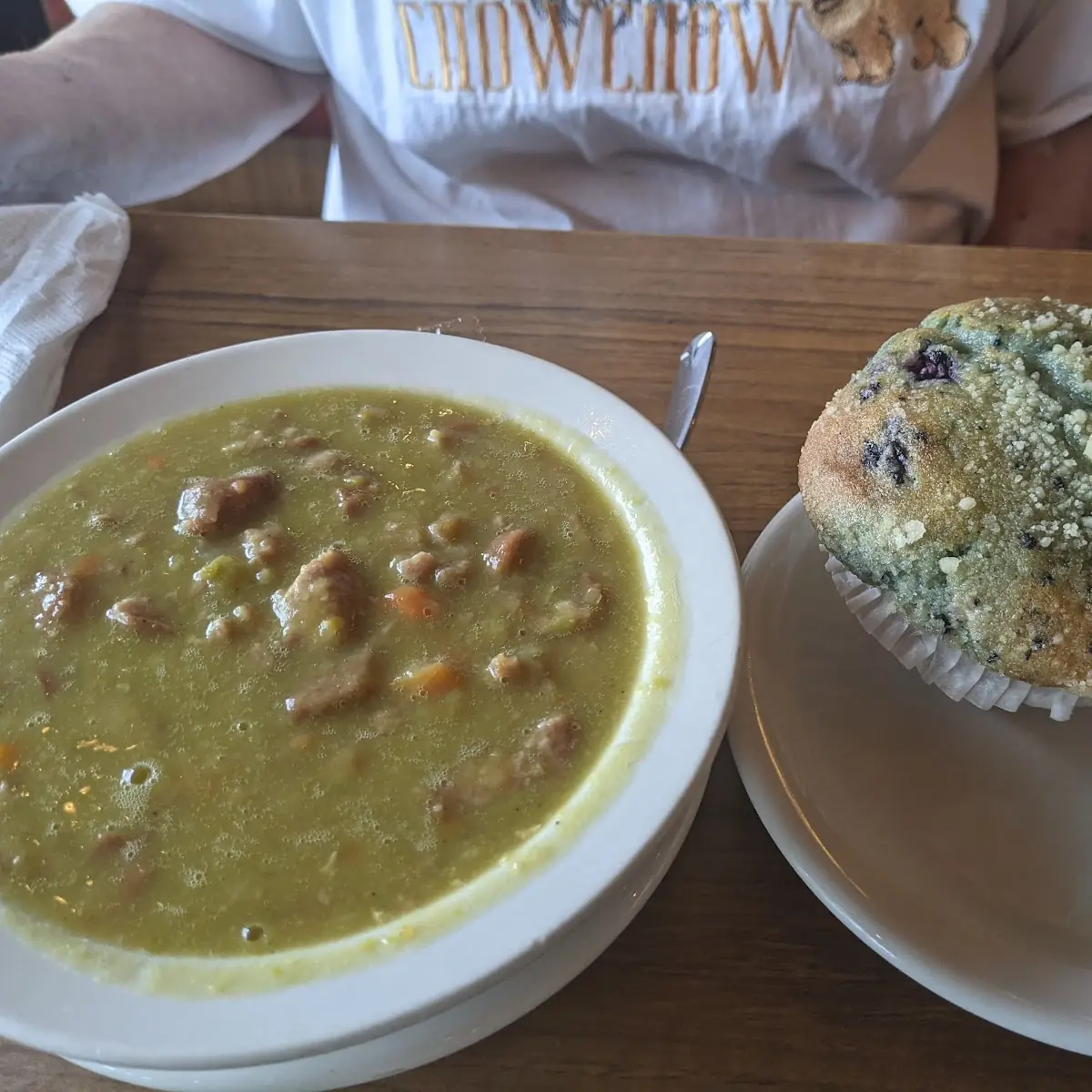 Split Pea Soup with Blueberry Muffin