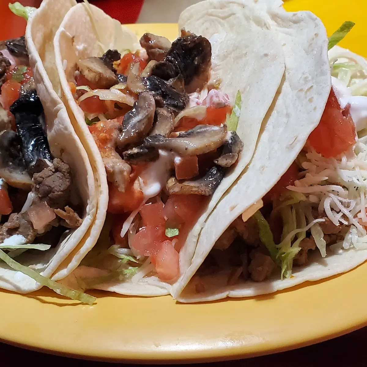 Tacos Chicken Steak and Shrimp