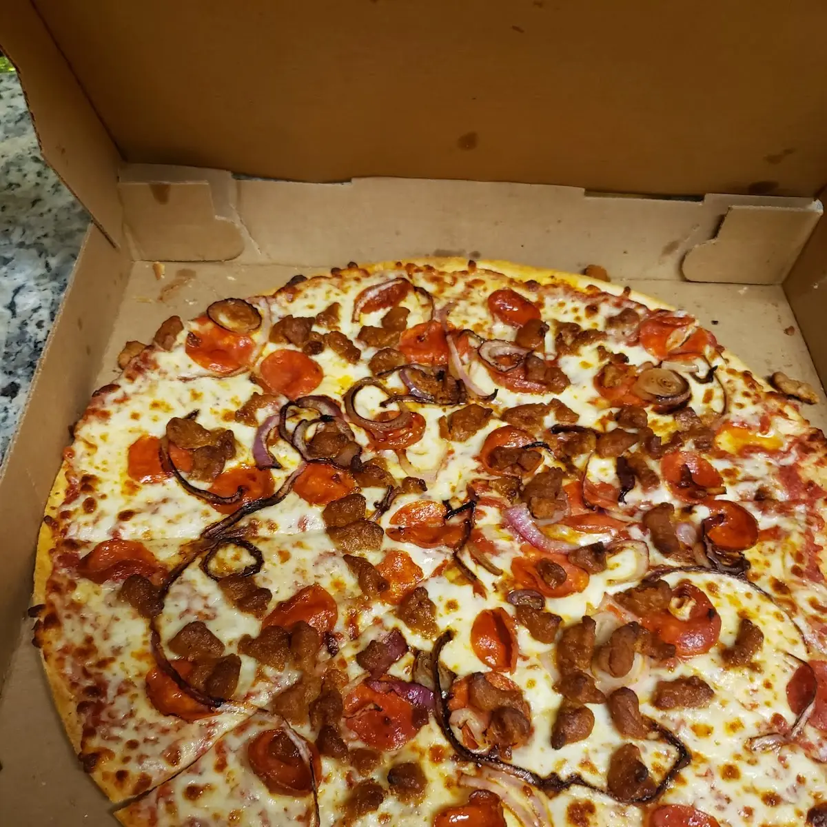 Pepperoni Sausage Thin Pizza lg