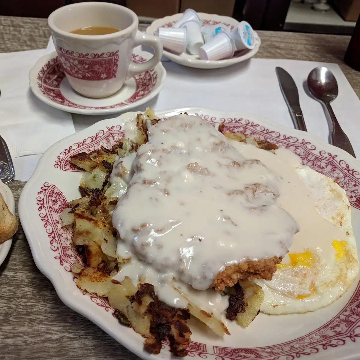 Chicken Fried Steak and Eggs Sunny Side Up
