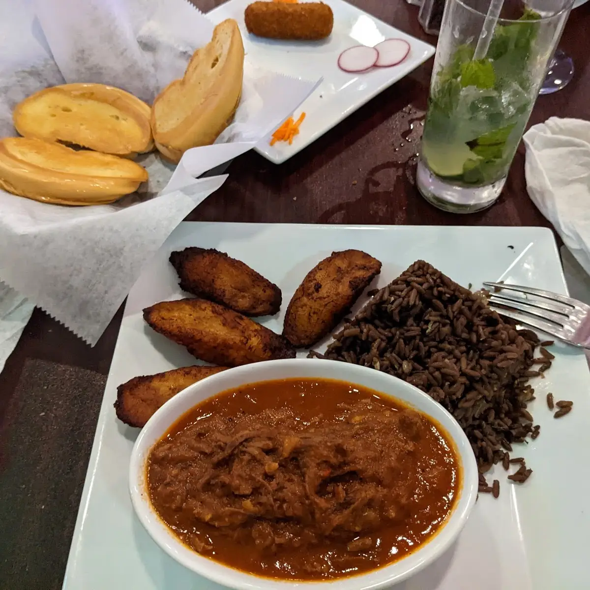 Ropa Vieja with Rice Plantains