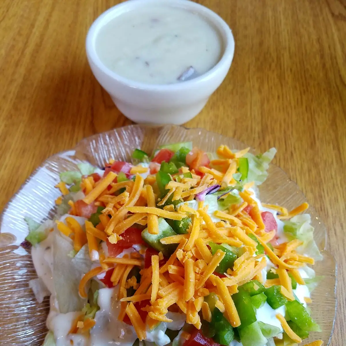 Salad and Clam Chowder
